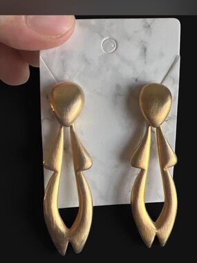 Gold Drop Sculptural Statement Earrings